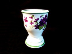 Very nice marked porcelain goblet with glass with violet pattern
