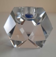 Muránói retro kristály csiszolt üveg gyertyatartó