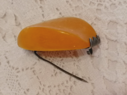Silver butter amber brooch needle 40.