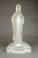 1G534 Antik üveg Szűz Mária szobor gyertyatartó szenteltvíztartó 1800-as évek vége körül