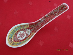 Kínai porcelán rizses kanál, antik, hossza 12,5 cm. Vanneki!