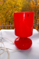 Retro table lamp ikea (lykta) product made of fiery red glass 90s