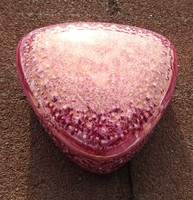 Hollóházi - 1st class - pink heart / triangular bonbonier - sugar bowl (large size)