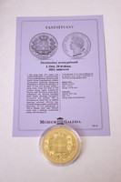Történelmi aranypénzek - I. Ottó 20 drahma 1833 utánveret