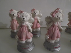 Christmas - russ - angel teddy bear - glitter - ceramic - 7 x 3.5 cm - flawless