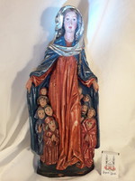 Nagy méretű Schutzmantel Madonna szent ereklye meghitt karácsonyi viasz fali dísz extrém ritka