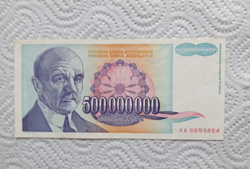 Jugoszláv  500 milliós dínár