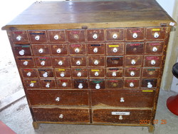 Antique pharmacy counter with 44 drawer cabinet