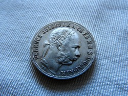 1890 Silver 1 forint fiume coat of arms Francis Joseph is a rare and beautiful piece! / In5