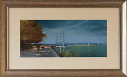 Pastel picture of Pósa ede harbor, with certification!