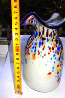 Kézműves   többszínű üvegből váza -hutaüveg