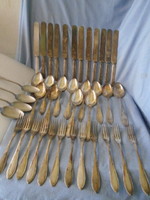 12 Personal antique silver alpaca cutlery set from 1910-20 36 + 4 pieces total 40 pieces