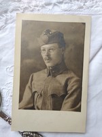 Antik katonai fotólap/képeslap férfi portré egyenruha