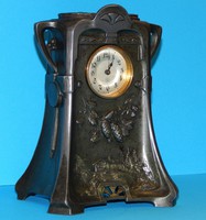 Impeccably functioning junghans szeci clock made of tin, 19th c. From the beginning