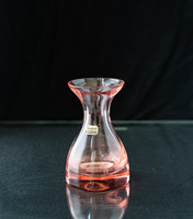 Friedrich Glas - mid-century modern váza- rózaszín retro üveg palackváza