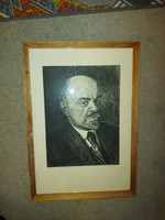 Veszprémi Endre: "Lenin", rézkarc, 89/100, eredeti keretében, jó állapotban