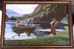 FK/114 - Braun Simon – Csónakázás című festménye