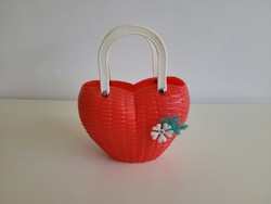 Retro régi játék táska gyerektáska műanyag szív alakú ridikül