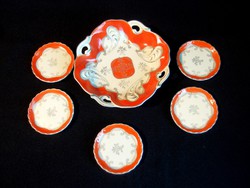 Old oscar schlegelmilch porcelain serving set: 1 larger and 5 small bowls