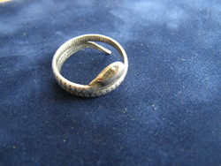Ezüst gyűrű, női kígyós gyűrű