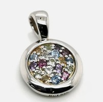 Multi gemstone sterling silver / 925 / pendant --- new