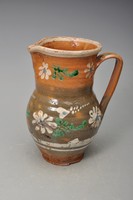 Antique pot wine jug, Transylvanian smoothness, xix.Szd end, with floral decoration. For collectors.