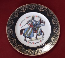 Humphrey de Bohum lovag antik porcelán dísztányér
