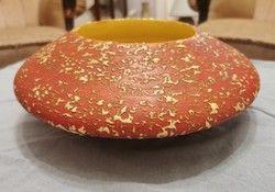 Pond head vase, ufo ikebena, retro ceramic 29.5 cm wide