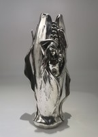 Art Nouveau, marked, silver-plated vase