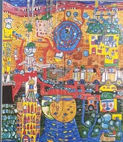 Hundertwasser: Viennese - modern print, 51 × 41cm