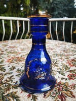 Cobalt blue peacock vase