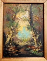 R. Maietta: forest interior, 1975 - oil painting