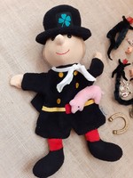 Handmade cramps marked chimney sweep hand puppet luck figurine collection