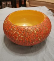 Pond head vase, spherical ikebena, retro ceramic 24 cm wide
