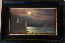 FK/119 - Ismeretlen festőművész – Éjszakai tenger című textilképe