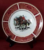 Equestrian, beagle hunting scene sadler porcelain decorative plate 1.