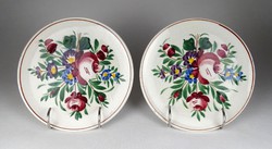 1G494 antique raven house professional ceramic wall plate pair 19.5 Cm