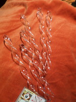 6 pieces of twisted, glass Christmas tree decoration, in one, in beautiful condition.
