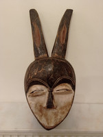 African Mask of the Hollóházi Kwele Tribe Large Gabon African Mask 345 Drum 31