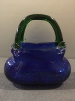 Murano glass bag with controlled bubbles! Rare!