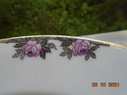 Antique Viennese rose deep plate, hand numbered