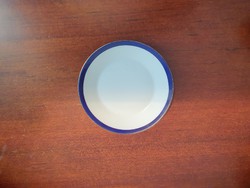 Ritka Zsolnay arany jelzésű kobaltkék csíkos porcelán mokkás alátét, tányér 1 db