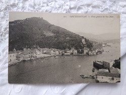 Antik spanyol városképes képeslap/üdvözlőlap San Sebastian látképe 1910 körül, tenger, házak