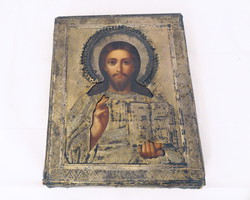 Áldó Krisztus Rátétes ikon XIX.sz. második fele/vége