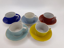 Drasche színes porcelán kávés csészék  5 db