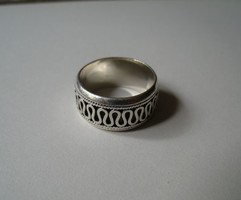 Széles, hullámos ezüst gyűrű - 1 Ft-os aukciók!
