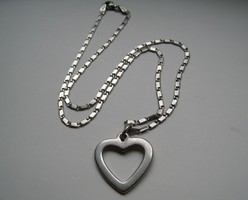 Régi ezüst nyaklánc szív medállal - 1 Ft-os aukciók!