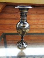 India capri black copper engraved vase
