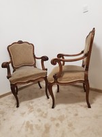 IMPOZÁNS!!! 2 db páros neobarokk karfás szék vagy fotel, elegáns, világos kivitel megkímélt állapot