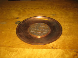 Copper wall bowl with Budapest metal plaque g 74